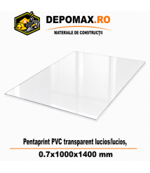 Placa PVC rigid Pentaprint Transparent Lucios/Lucios 0.7x1000x1400 mm